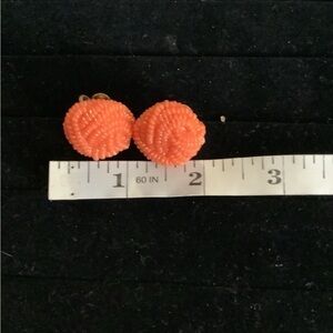 Vintage 1920-40’s Cast Celluloid Orange Screw-back Earrings